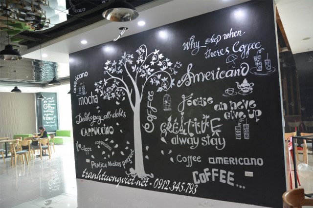 vẽ tranh tường quán cafe tại nghệ an