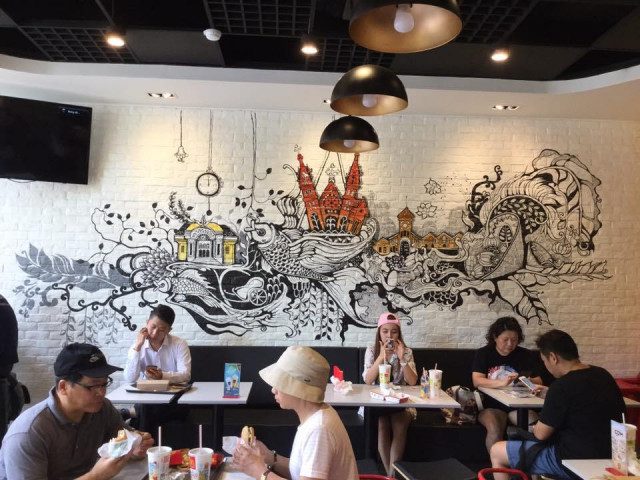 Vẽ tranh tường quán trà sữa tại Nghệ An