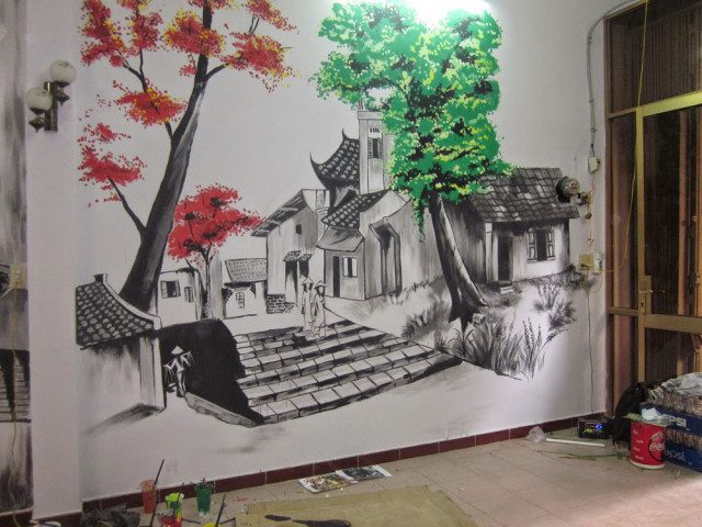 vẽ tranh tường tại nghệ an
