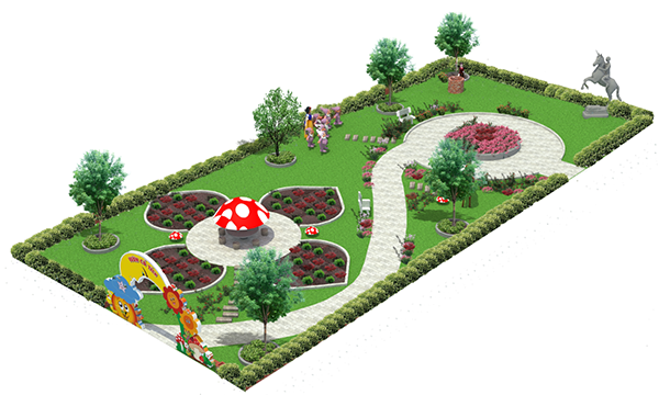 thiết kế sân vườn cổ tích