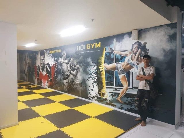 vẽ tranh tường phòng gym