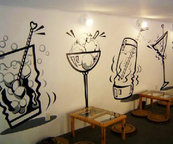 Vẽ tranh tường 3D cho quán trà sữa