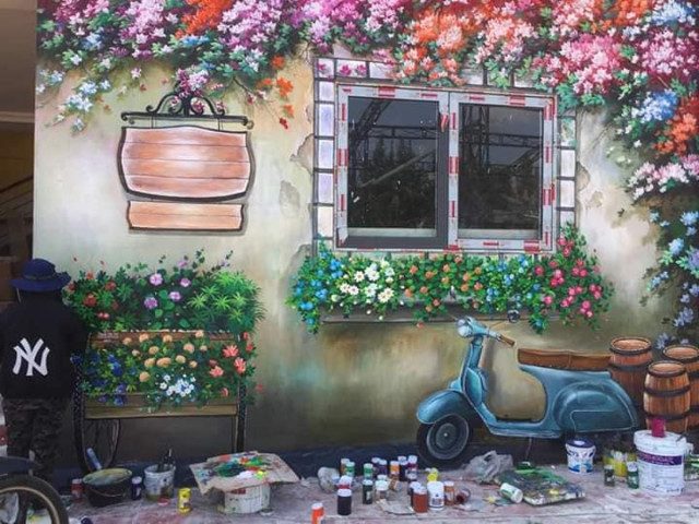 ve tranh tường quán cafe tại đà nẵng