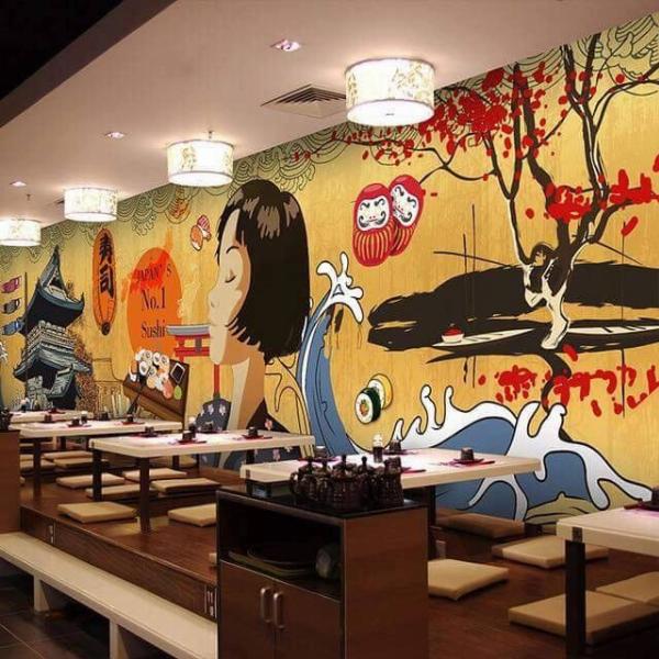 vẽ tranh tường nhà hàng