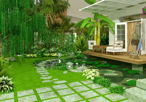 Thiết kế thi công sân vườn giá rẻ