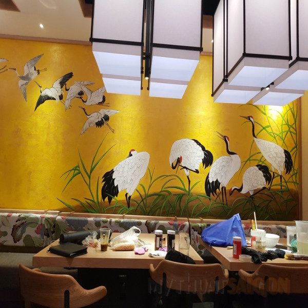 vẽ tranh tường nhà hàng