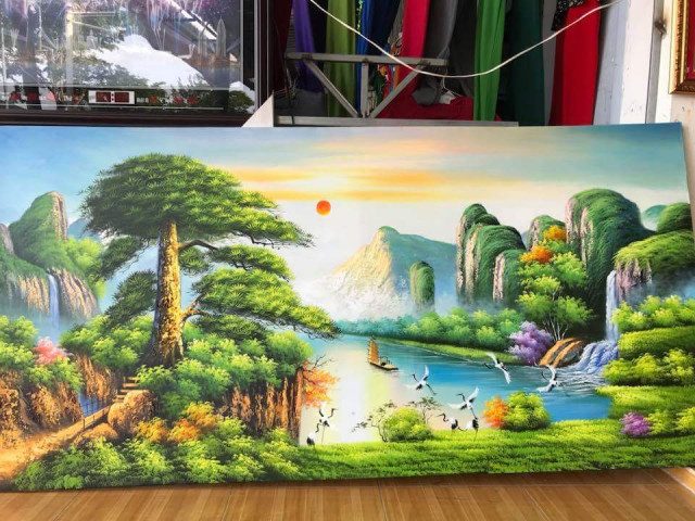 các mẫu tranh vẽ tường phong cảnh đẹp