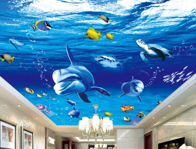 53+ Mẫu vẽ trần mây | Báo giá vẽ tranh tường trần mây 3D