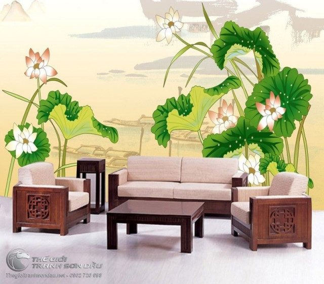 mẫu vẽ tranh tường 3d phòng khách