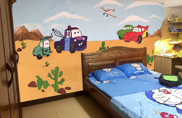 Những mẫu vẽ tranh tường cho bé trai được yêu thích hiện nay